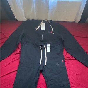 Black Tracksuit with Red Logo
